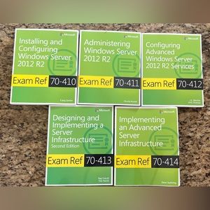 5 Microsoft Exam Ref Books 70-410, 70-411, 70-412, 70-413, 70-414 2012